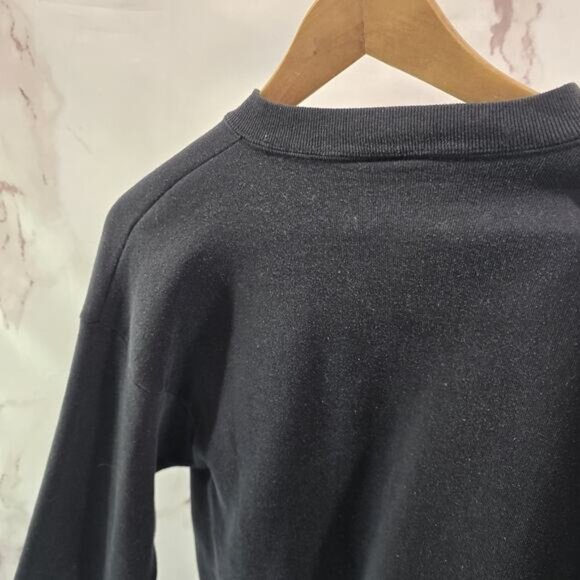 Vintage Sweatshirt Womens Large Black Husky Dog Sled Tok Alaska Nature Forest - Picture 6 of 11